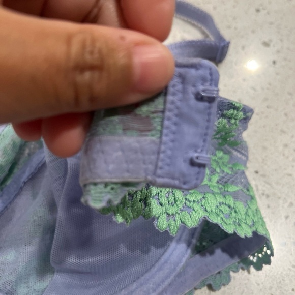Wacoal Lace Overlay Bra - Blue and Green - Picture 6 of 7